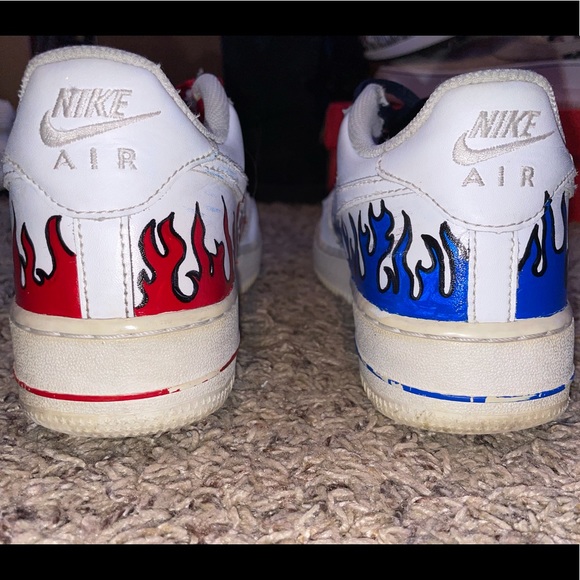 Costume Painted Flame Nike Air Force 1s - Picture 5 of 5